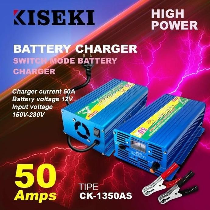 TERMURAH - Charger Baterai Aki Accu Cas Otomatis 12volt 50a KISEKI Mobil 50 Amper