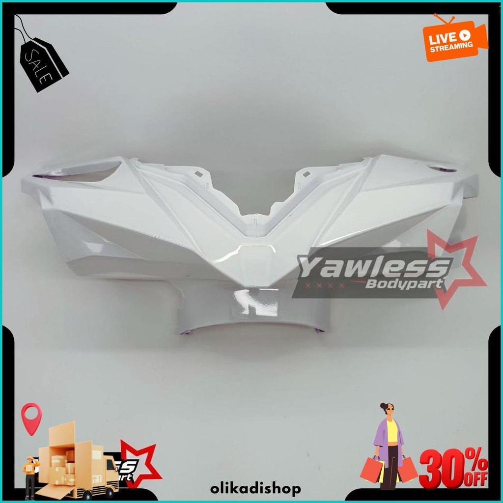 Batok Kepala Depan Beat New Esp 2016 2017 2018 Warna Putih + Visor Beat Fi Esp / Batok Beat Esp Orig