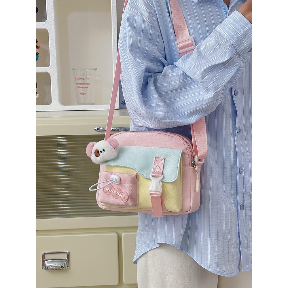 [COD]Tas kecil lucu khas Jepang untuk anak perempuan, tas kurir warna permen kecil yang manis