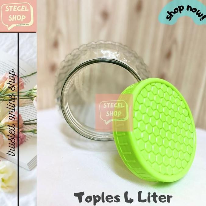 (Best) Toples Kaca 4 Liter / Toples Kerupuk Kaca Tebal