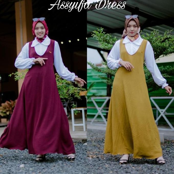 

New Assyifa Dress Terbaru Crincle Airflow 2024 simpel