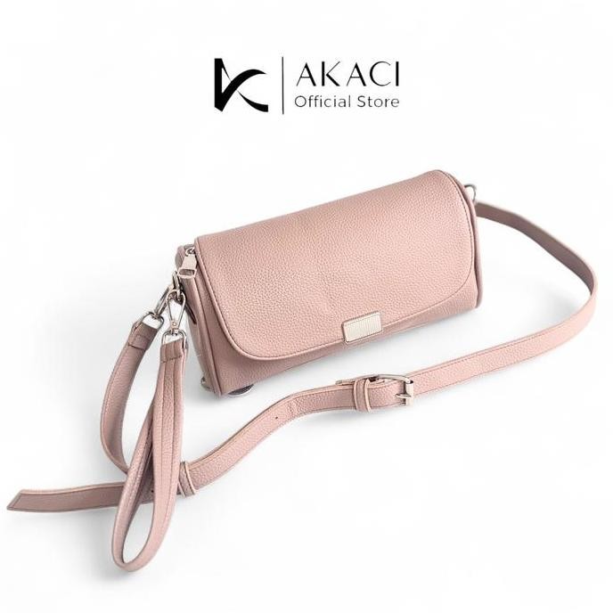 Sling Bag Wanita Bogull Akaci 09-8487 Bahan Kulit Sintetis Papirut 1 Ruang Tas Selempang Kecil Muat 