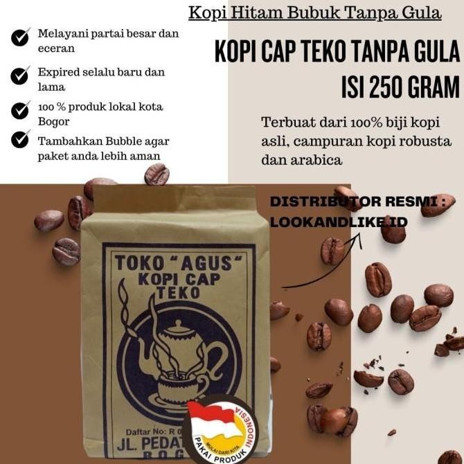 New Kopi Cap Teko Toko Agus Bogor 250 Gram - Robusta Coffee