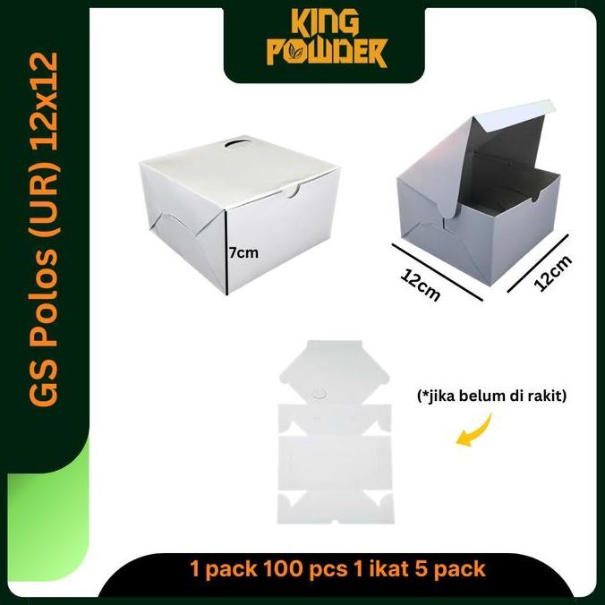 Dus Snack Polos Putih 12X12 | Dus Snack 12X14 | Dus Snack 12X16 Box 1Pack Isi 100Pcs