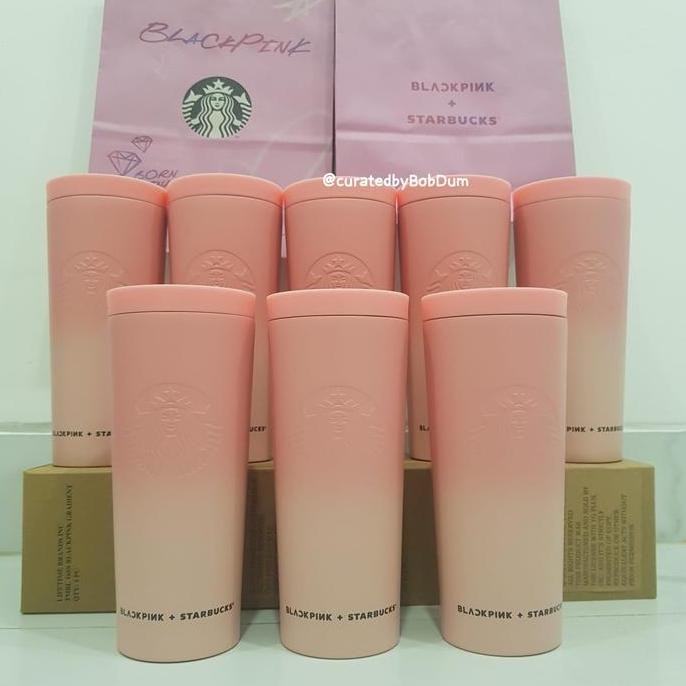 Starbucks X Blackpink Pink Gradient Stainless Tumbler Jisoo Lisa