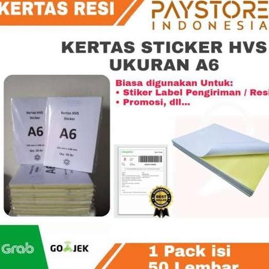 

Ready !!! Kertas Stiker A6 HVS / Kertas Sticker Untuk Label Resi Pengiriman A6