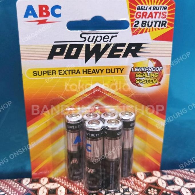 Abc Super Power Aaa 1,5V Isi 6 Isi6 6Pcs 6 Pcs Batre Aterai Aaa Abc