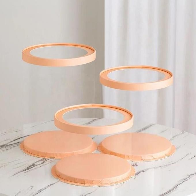 Kotak Transparan Bulat Cake Box Mika Gift Box Mika Atap Transparan