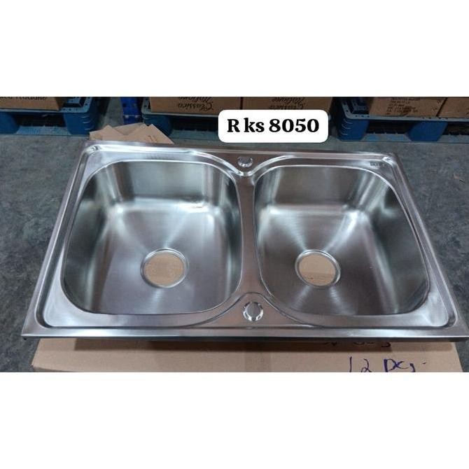 Bak Cuci Piring 2 Lubang Rinoks Kitchen Sink Stainles 83Cm