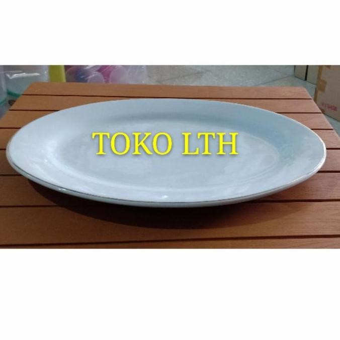Lodor 14" Keramik Piring Saji Oval Porcelain