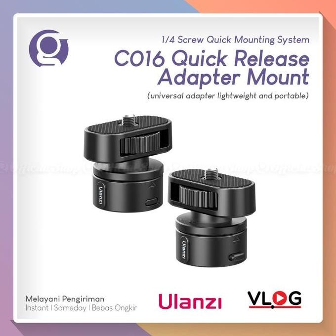 Ulanzi C016 Magnetic Quick Release 1/4 Screw Adapater Tripod Mount For Kamera / Led / Mic / Clip Hp 