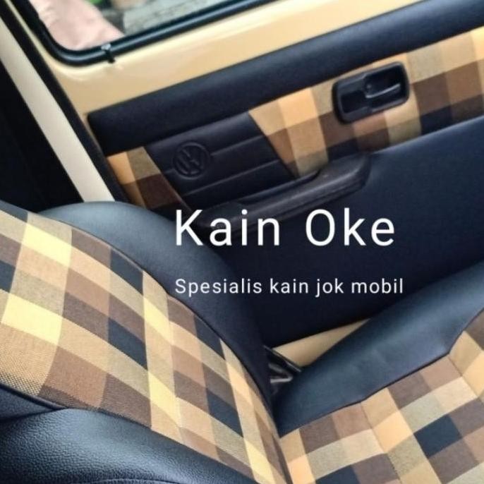 Bahan Kain Jok Mobil/Doortrim Motif Kotak Tartan Coklat