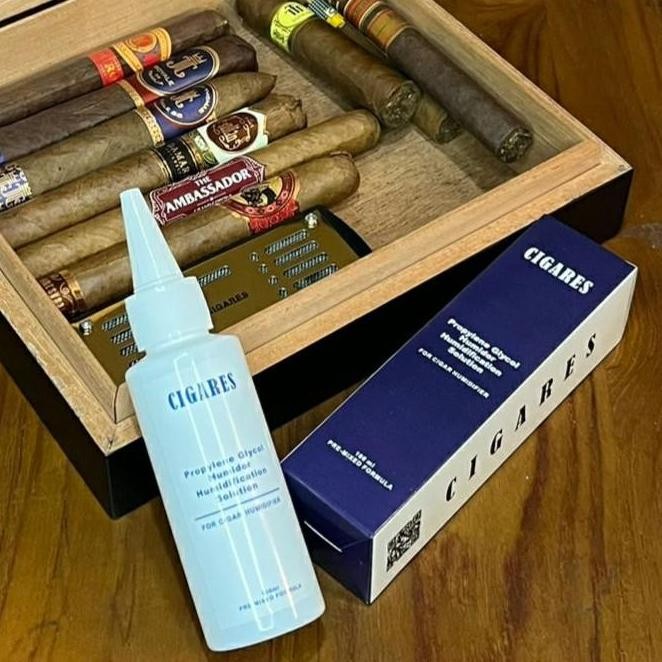 Cigares Humidor Kit Humidification Solution 100 Ml. Cairan Humidifier Kotak Humidor