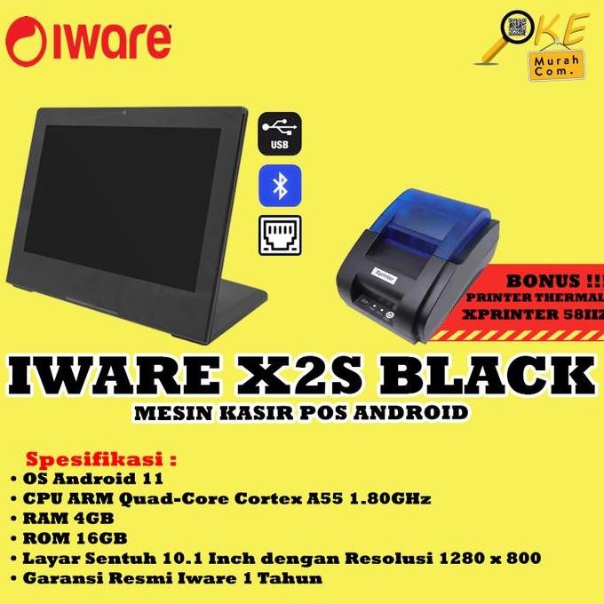 Tablet Pos Mesin Kasir Android Iware X2S 10" 4Gb/16Gb Bluetooth Wifi