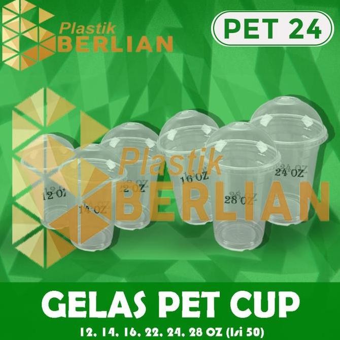 Plastik Cup Pet Gelas Plastik Pet 24 Oz Isi 50 Gelas
