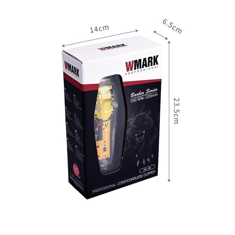 Wmark Ng-108 Hair Clipper Profesional / Wmark Transparant /Wmark 108
