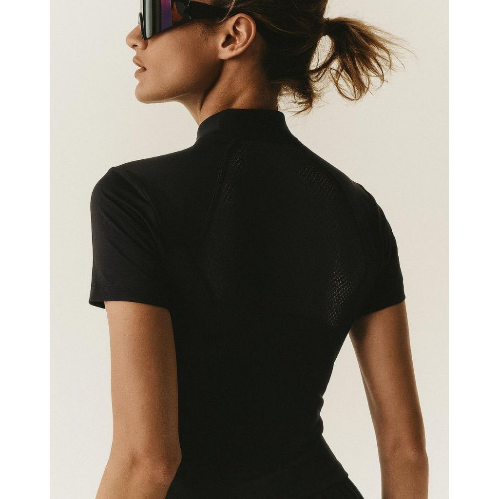 kaos wanita sport shanghai Zipper kombinasi mesh dibelakangnya 040