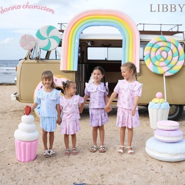 LIBBY Sanrio Setelan Anak Perempuan Kirei Tee + Megumi_Mariko + Momo_Haruka Top + Mizuki (1 Stel )