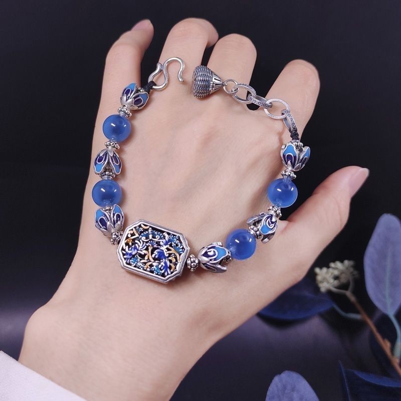 Gelang Batu Akik Hati Gula Alami Baru untuk Wanita