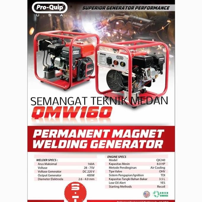 TERMURAH - QMW160 MESIN LAS GENSET LAS GENERATOR 400 WATT 160A PRO-QUIP PROQUIP