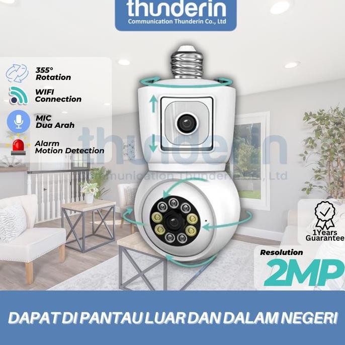 TERMURAH - Thunderin CCTV Camera IP Wifi , CCTV Wifi Dual Lensa PTZ Color Full