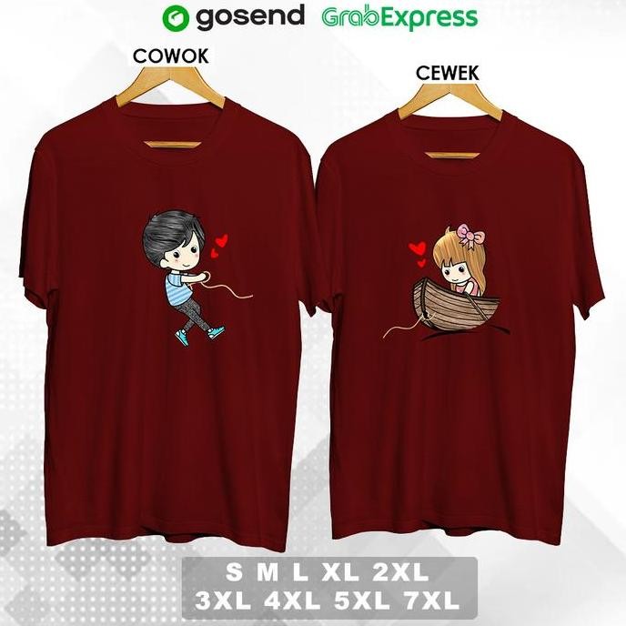 shirt baju kaos couple pasangan pacar jumbo big size ukuran m xl xxxl
