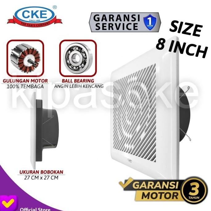 PROMO DISKON - CKE Fan Official - Exhaust Fan Plafon 8 Inch Hexos/Heksos/Ceiling Exhaust CKE