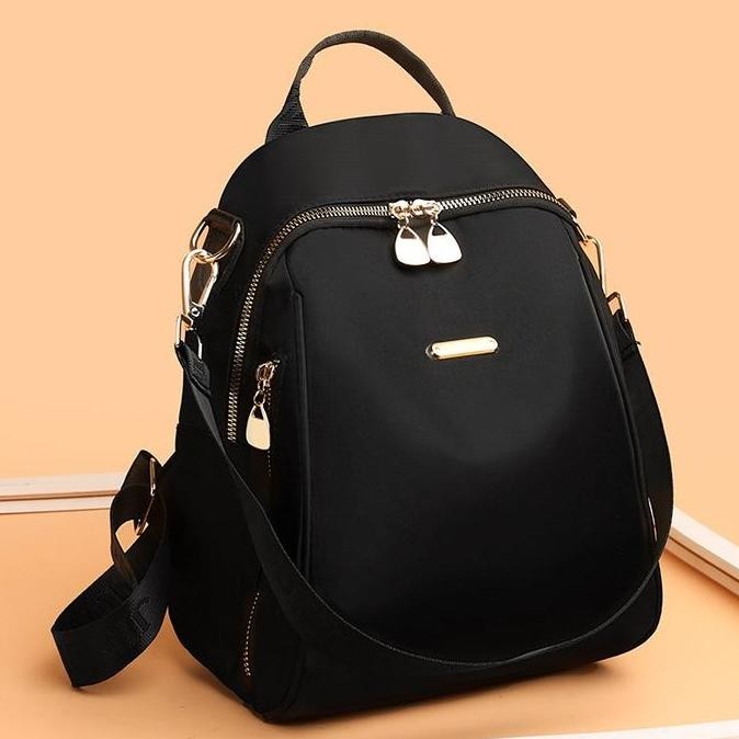 TERBARU - TAS RANSEL WANITA - JIMIUER 7166 Original Import Waterproof Hitam black tas hitam