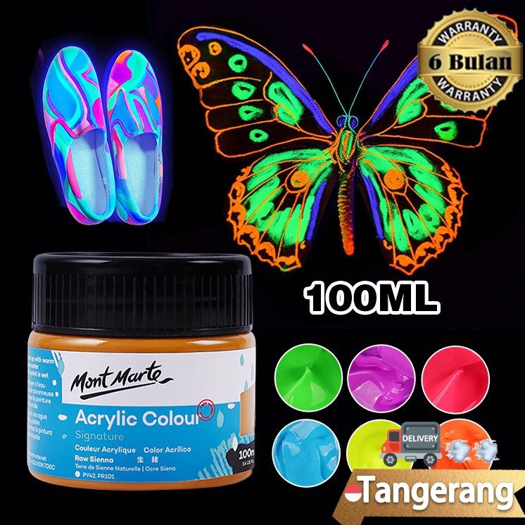 Cat Akrilik Cat Glow In The Dark 100Ml Menyala Dalam Gelap Cat Sepatu Kain Canvas Kulit Paint