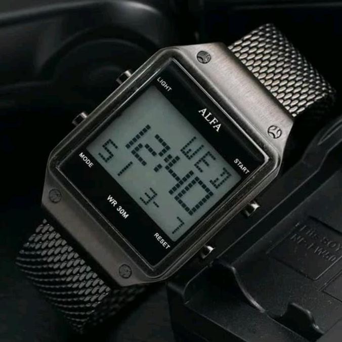 TERMURAH - JAM TANGAN PRIA COWOK WANITA CEWEK ALFA KOTAK PASIR ORIGINAL GARANSI ANTI AIR WATER PROOF