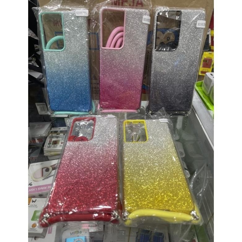 Premium Case Gliter Tali Nagita Lanyard Samsung S21+/S21 Ultra Prermium