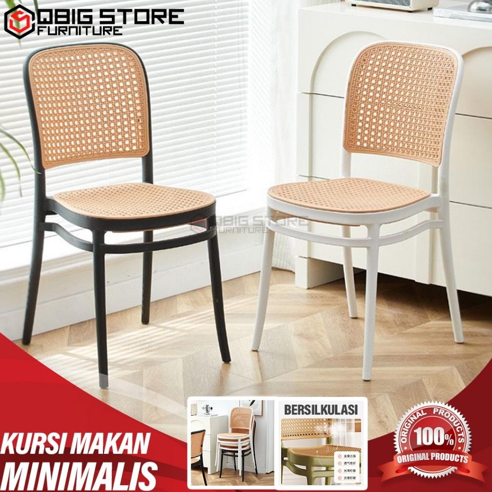 Kursi Makan cafe rotan sintetis kursi teras plastik anyaman