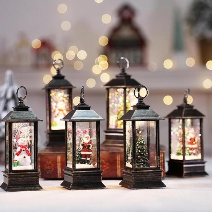 ><><><] Lentera SnowGlobe Murah Pajangan LED Snow Globe Salju Hiasan Natal