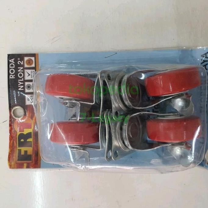 ,,,,,,,] Roda nylon 2 inch set / Roda nylon 2" set/ Roda nylon hidup rem set