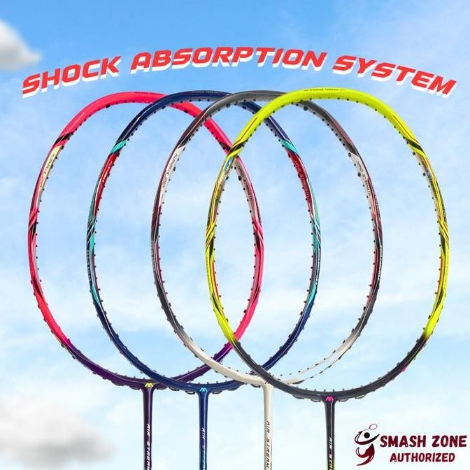 Raket Badminton POWER MAX Air Stream 900 Original 33 LBS 4U Raket Smash Bulu Tangkis Profesional SM