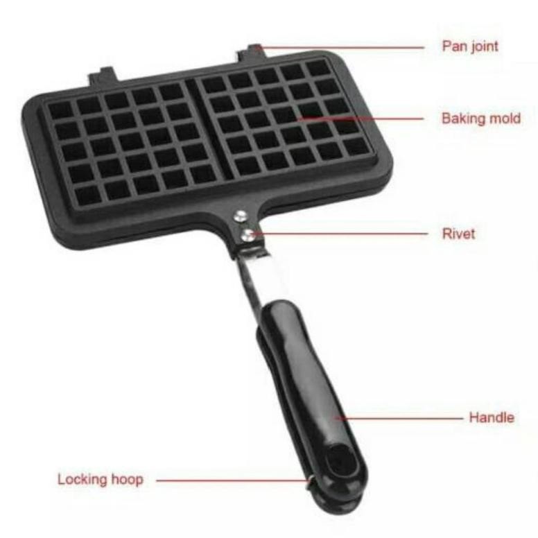 waffle maker persegi anti lengket / waffle wafel kompor / wafel maker mini /  alat pembuat waffel li