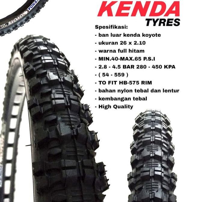 Promo ban luar sepeda kenda UK 26 x 2.10 koyote Rear gunung MTB Polygon tril COD