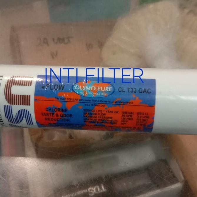 Terbaik Post Carbon Ro Olsmopure Cl T33 Gac (Taiwan) 100% Ori