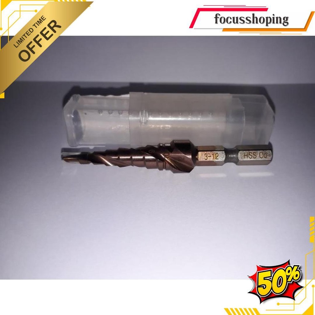 Mata Bor Pagoda Spiral Hss Cobalt M35 Hex Step Drill 3 -12Mm Terlaris