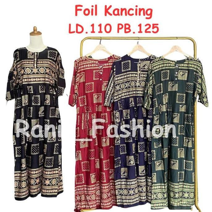 Daster Rania Fashion Motif Kancing Foil Terbaru Viral