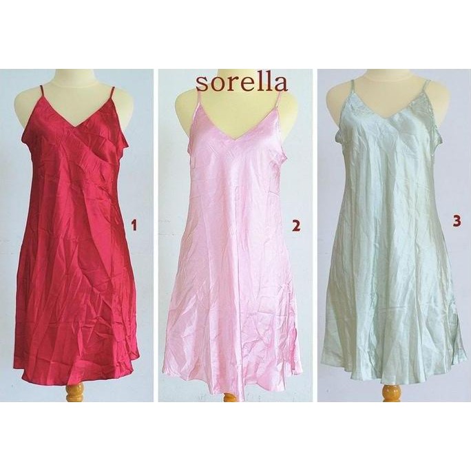 SORELLA SATIN HALUS BAJU TIDUR LINGERIE PIYAMA WANITA (VICTORIA SECRET