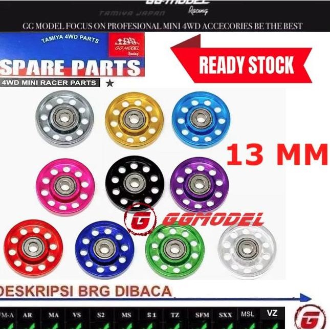 DB176 }} ROLLER 13MM BALL RACE ROLLERS LW ALUMINUM RINGLESS BLACK