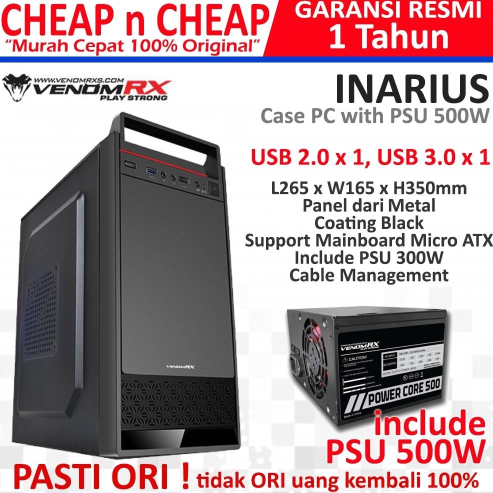 NEW VenomRX Inarius + PSU 500W Case Casing PC Komputer Venom RX Kingpin Saiga