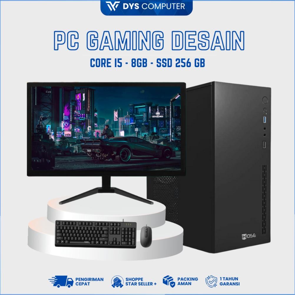 NEW Komputer Full Set I5 Gaming Desain Editing RAM 16GB / SSD 256GB