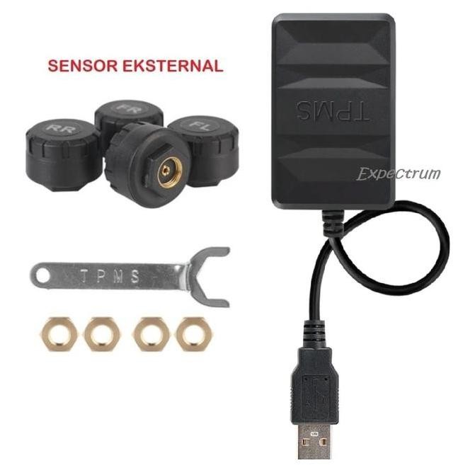 TERBARU - TPMS utk Headunit Android dgn 4 Sensor Sistem Alarm USB Android