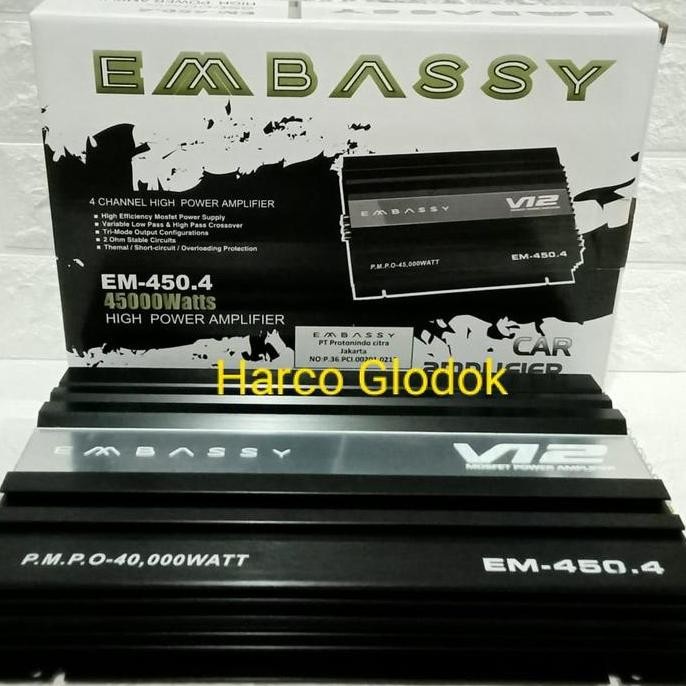 PROMO - Power amplifier 4 Chanel EMBASSY EM-450 tenaga badak Mosfet Embassy