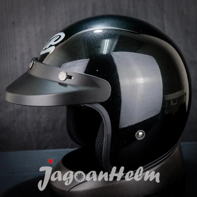 TERLARIS - JPX HELM JP RETRO NEW BIGIE | BLACK GLOSSY| JPRETRO