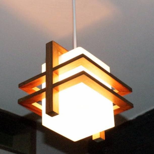 Lampu Gantung Kayu Minimalis/ kap lampu hias minimalis