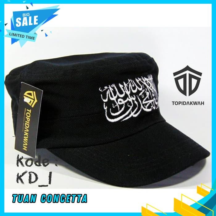 TOPI KOMANDO HAT CAP FULL BORDIR TAUHID DAKWAH ISLAMI POLOS CUSTOM PAKAIAN MUSLIM PRIA WANITA UNISEX