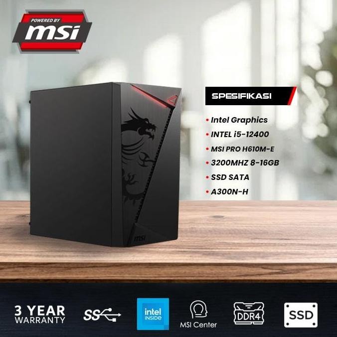 NEW MSI DESKTOP PC - OFFICE & STUDY | Intel i5-12400 | SSD SATA